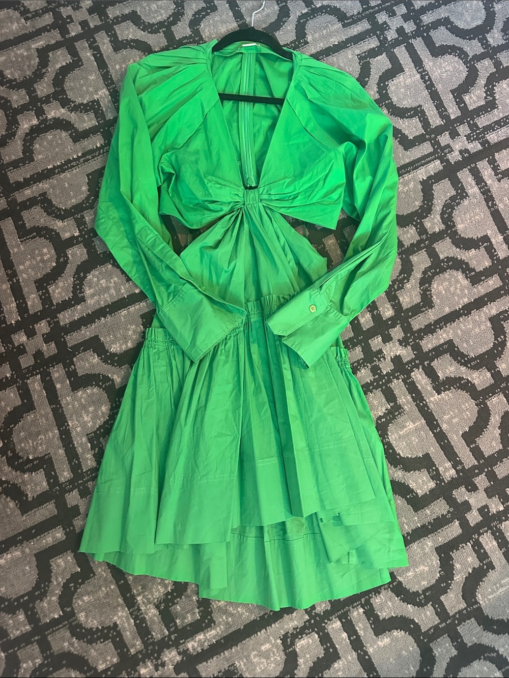 Jason Wu Emerald Green Cutout Tie-Front Dress